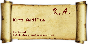 Kurz Amáta névjegykártya